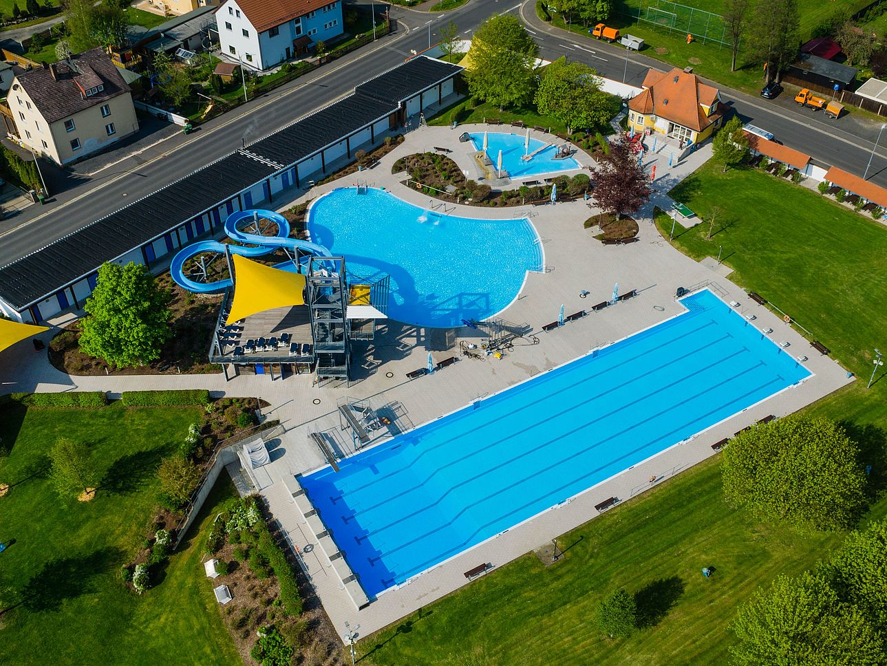 Luftaufnahme vom Egrensisbad Waldsassen.
